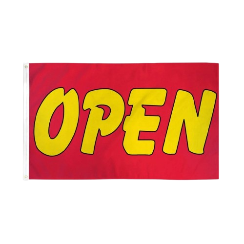 Open (Red & Yellow) Flag / Sign 3x5ft