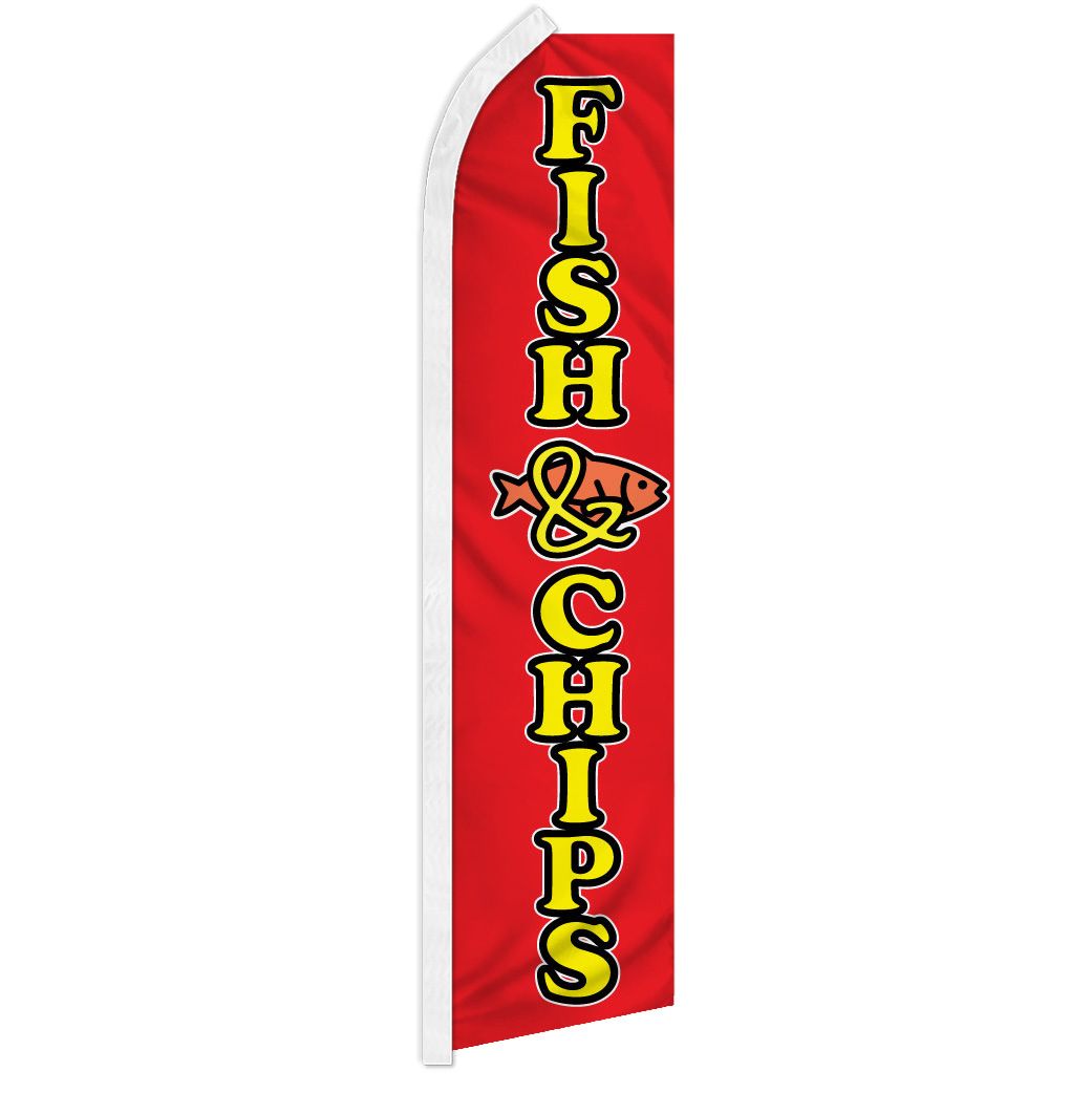 Fish and Chips - HUGE Advertising Flag Setup.